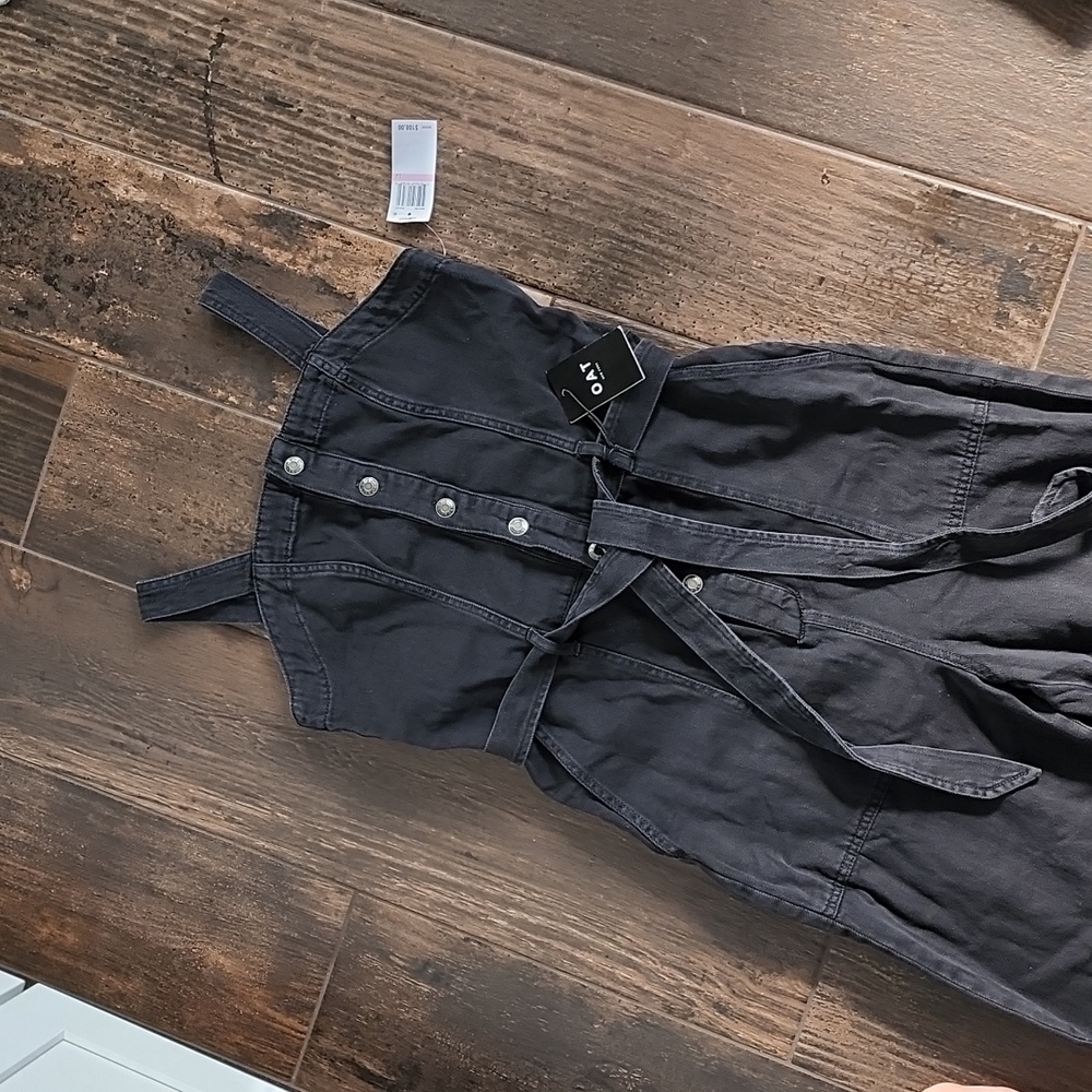 Oat Women's Black Volcano Side-Slit Jumpsuit Black Size 10
